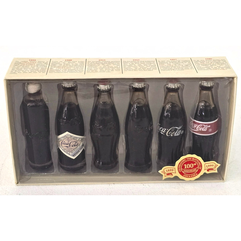 Vintage Coca Cola 100 Years Evolution Of Contour Mini Bottle Set